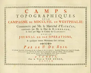 Westphalia Prints: Camps topographiques de la campagne de MDCCLVII
