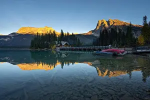 Morning Mood Prints: Canada, Emerald Lake, Yoho National Park in British Columbia, Indian Summer