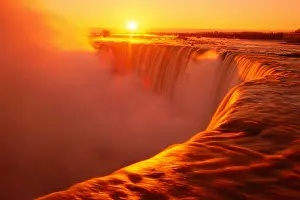 Niagara Falls Prints: Canada, Ontario, Niagara Falls, sunrise over Niagara Falls