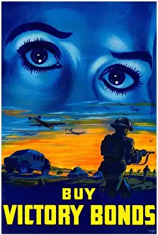 Funding Prints: Canadian, WW2 finance poster, Buy Victory Bonds, 1942-1945