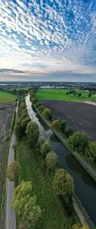 Countryside Landscape Prints: canal Dessel Schoten panoramic aerial photo in Rijkevorsel
