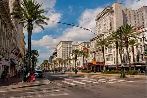 Urbanisation Prints: Canal st on the edge of the fresh quarter in New Orleans Louisiana