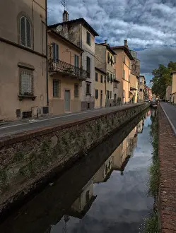 Lucca Prints: Canal that used to be the old moat in the city of Lucca, Tuscany, Italy