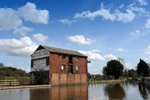 Canals Prints: The Canal Wharf at Ellesmere in north Shropshire uk