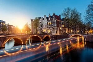 Images Dated 4th May 2016: Canals of Amsterdam at night. Amsterdam is the capital and most populous city of the Netherlands