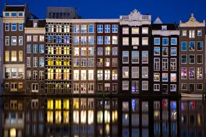Canals of Amsterdam at night. Amsterdam is the capital and most populous city of the Netherlands