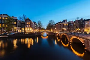 Canals of Amsterdam at night. Amsterdam is the capital and most populous city of the Netherlands