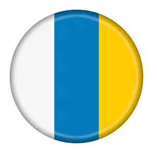 Canary Prints: A Canary Islands button flag white blue yellow tricolor