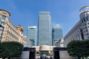 Financial District Prints: Canary Wharf Tower, headquarters of Citi Bank at Citigroup Centre and headquarters of HSBC Bank