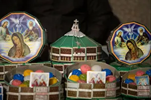 Catholic Faith Prints: Candles and souvenirs of Our Lady of Guadalupe sit for sale in Mexico City