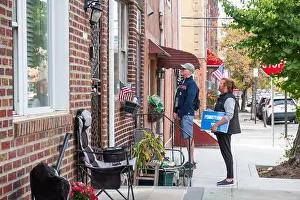 Philadelphia Prints: Canvassing Volunteers for Harris-Waltz Presidential Campaign going door to door