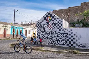 Cape Verde Prints: Cape Verde, Sao Vicente island, Mindelo, Ribeira Bote district
