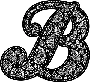Paisley Prints: capital letter B with paisley pattern design
