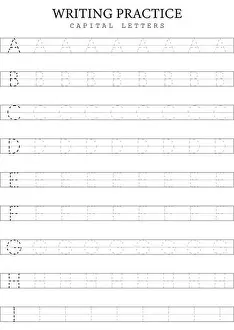 Trace Prints: Capital Letters Tracing 1 A to I Template for Kids