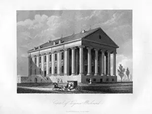 Capitol Prints: Capitol of Virginia, Richmond, USA, 1855