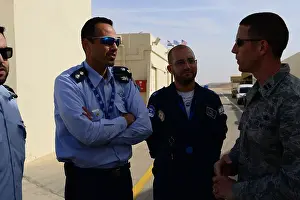Talks Prints: Capt. James Antone, 48th Aircraft Maintenance Squadron detachment commander talks with Israeli Air Force Lt