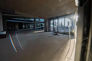 Beams Prints: A captivating view of a modern business building under construction