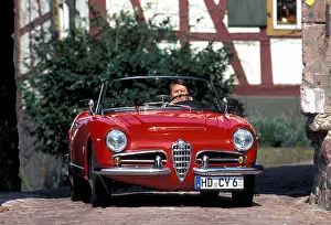 Spider Prints: Car, Alfa Giulia Spider 1600, vintage car
