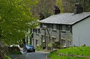 Lake District Prints: Car climbing out of the village of Rosthwaite