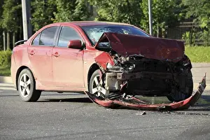 From The Front Prints: Car damaged in accident Frontal impact