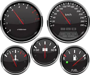 Dial Prints: Car dashboard 3d gauges. Speedometer