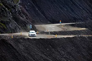 Debris Prints: car on the Hadegisfjall trail, islandic road traffic, Iceland