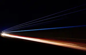 Bend Prints: Car light trails in the tunnel. Long exposure photo taken in a tunnel below Veliko Tarnovo