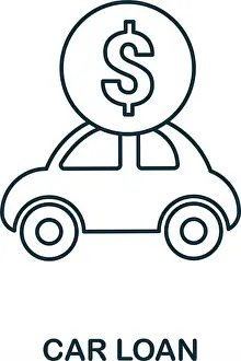 Rent Prints: Car Loan outline icon. Thin line style icons from personal finance icon collection
