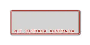 Licence Prints: Car number plate. Vehicle registration license of Northern Territory State of Australia
