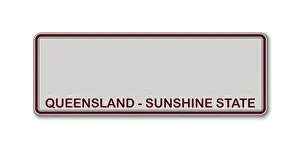 Licence Prints: Car number plate. Vehicle registration license of Queensland State of Australia