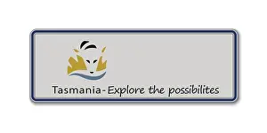 Registration Prints: Car number plate. Vehicle registration license of Tasmania State of Australia