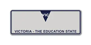Car number plate. Vehicle registration license of Victoria State of Australia