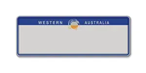 Licence Prints: Car number plate. Vehicle registration license of Western Australia State of Australia