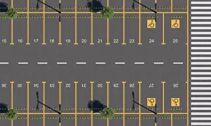 3d Model Prints: Car parking lot with road markings and numbering parking spaces
