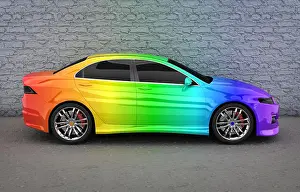 Customized Prints: Car in rainbow colors (done in 3d rendering)