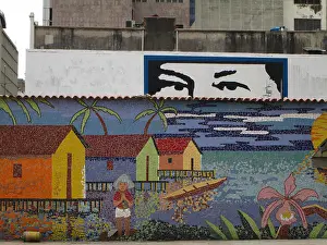 Mural Art Prints: Caracas, Venezuela. Mural with Hugo Chavez eyes
