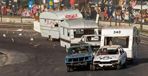 Motor Racing Prints: Caravan demolition derby - banger racing - at Ringwood Raceway