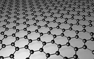 Graphite Prints: Carbon grid: graphene atomic structure for nanotechnology background