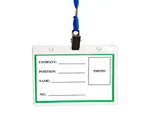 Id Card Prints: card empty ID badge isolated on white background
