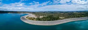 Melbourne Park Prints: Cardinia Reservoir lake and park - wide aerial panorama