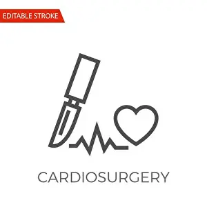 Cardio Prints: Cardio Surgery Thin Line Vector Icon