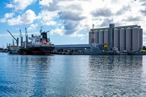 Scenics Nature Prints: cargo ship and silo container at the harbor of Port Louis, Mauritius