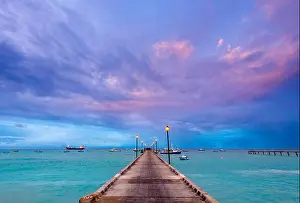 Jetty Prints: Caribbean, Barbados, Oistins, Oistins Beach, Fishing Boat Jetty
