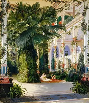 Paintings Prints: Carl Blechen, The Interior of the Palm House on Peacock Island