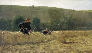 Fine Arts Prints: Carl Röchling (1855 - 1920), a scene from the Franco-Prussian War 1870/71
