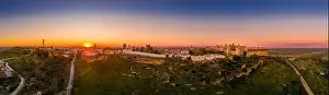 Alcazar Prints: Carmona sunset aerial view in Andalusia Spain not far from Sevilla