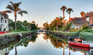 Waterway Prints: The Carroll Canal photographed by Aurelia Dumont Photography at sunrise in the iconic Venice Canals Historic District