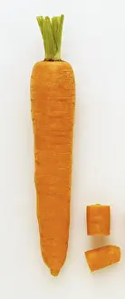 Food Preparation Prints: A whole Carrot and two pieces next to it