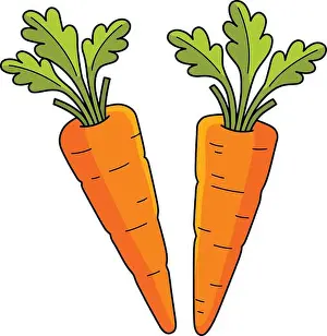 Filled Color Prints: Carrots Vegetable Cartoon Colored Clipart