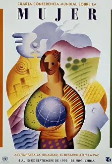 20 Xx Twentieth Century Prints: CARTEL ANUNCIANDO LA IV CONFERENCIA MUNDIAL SOBRE LA MUJER DEL 4 AL 15 DE SEPT DE 1995 EN BEIJING